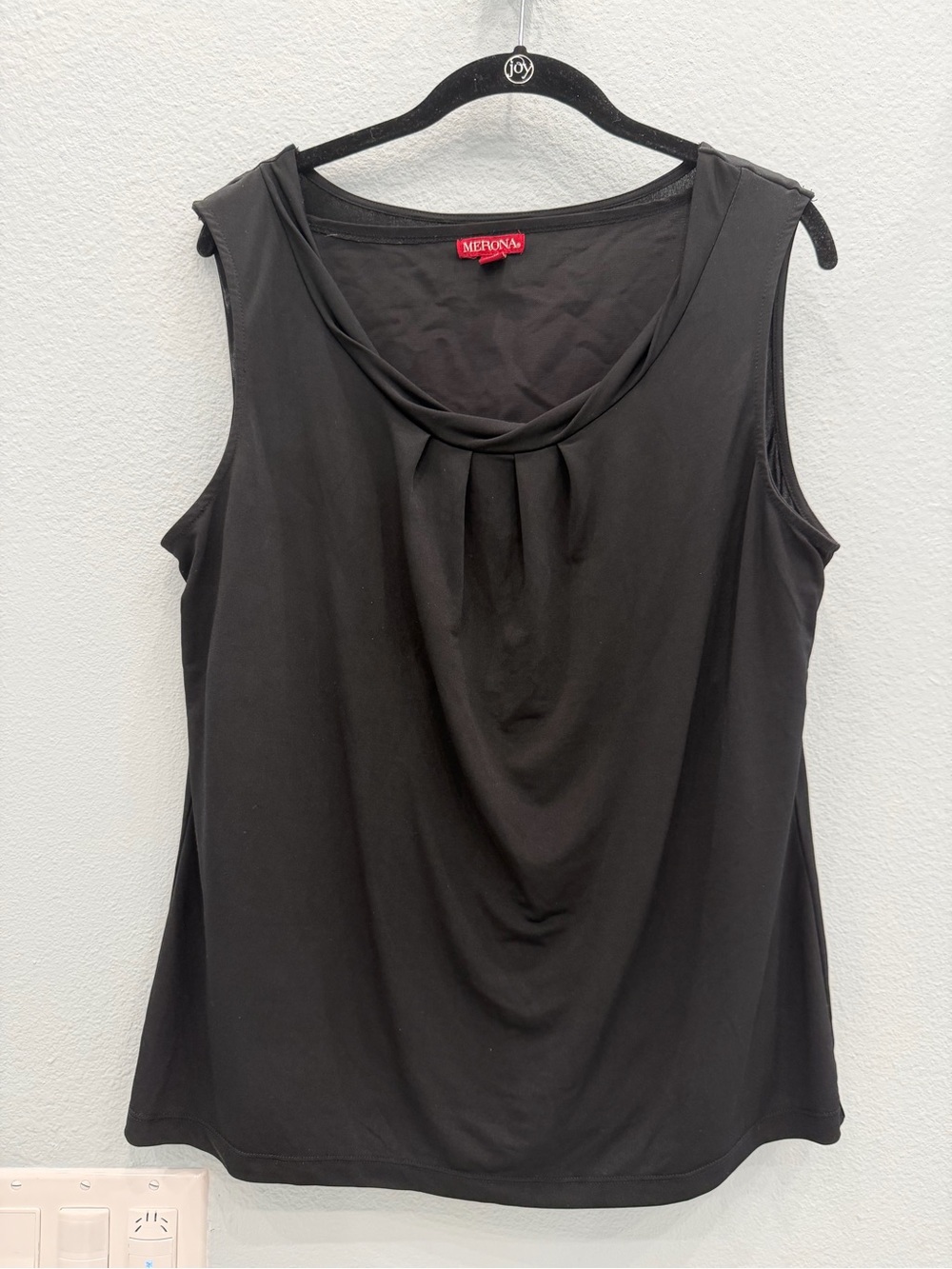 Merona Target Black Sleeveless Cowl Neck Pleated Blouse Tank Top XL